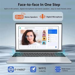 Laptop Ultradun - 16 GB RAM 256 GB SSD - 15.6 Inch Full HD IPS - Windows 11 Pro - Intel Core i7 - Zakelijke Laptop — thumbnail 1