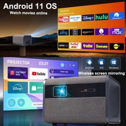 Beamer J10-EU - 3500 ANSI Lumen - 1920 x 1080 Resolutie - LCD - Android Smart Home Theater - Wit - Voor Binnen En Buiten — thumbnail 4