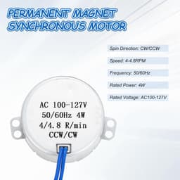 Synchronmotor 4-4,8 rpm - AC100-127 V - laag energieverbruik - ideaal voor magnetron en ventilator - Vemera — thumbnail 5