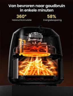 Mini Airfryer 2 Liter – Heteluchtfriteuse 1150W – 5-in-1 – Timer tot 60 Min – Tot 200°C – Anti-aanbaklaag – Zwart — thumbnail 3