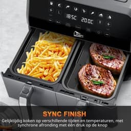 Heteluchtfriteuse Dual Zone - 1700 W Vermogen - 8 Liter Inhoud - ABS En Metaal - Voor Bakken En Drogen — thumbnail 3