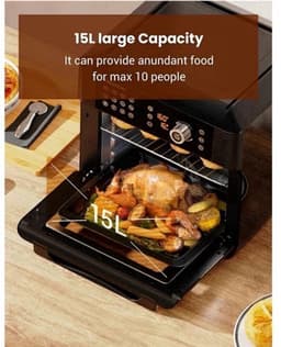 Airfryer oven - Hetelucht Friteuse - Air Fryer - 15L - Grote Inhoud - 12-in-1 - 1700W - App Bediening - 360° Luchtcirculatie - Touch Screen - Turbo Functie — thumbnail 1