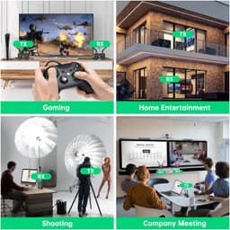Draadloze HDMI Video Transmitter en Receiver Pro – tot 6 RXs, 400 m ondersteunt HDMI loopout/OLED-scherm/Smart Channel, voor fotografie, laptop, films, tv, monitor, beamer (RX-zwart) — thumbnail 4