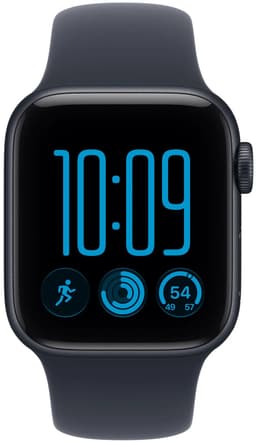 Apple Watch SE 3 GPS 40mm Aluminium Zwart en Marineblauw Sportband - Maat S/M — thumbnail 3
