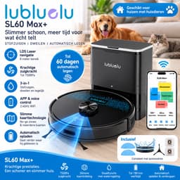 Lubluelu SL60 Max+ Robotstofzuiger met Dweilfunctie – 7500Pa – LDS Lasernavigatie – Automatisch Legen – App & Spraakbediening — thumbnail 2