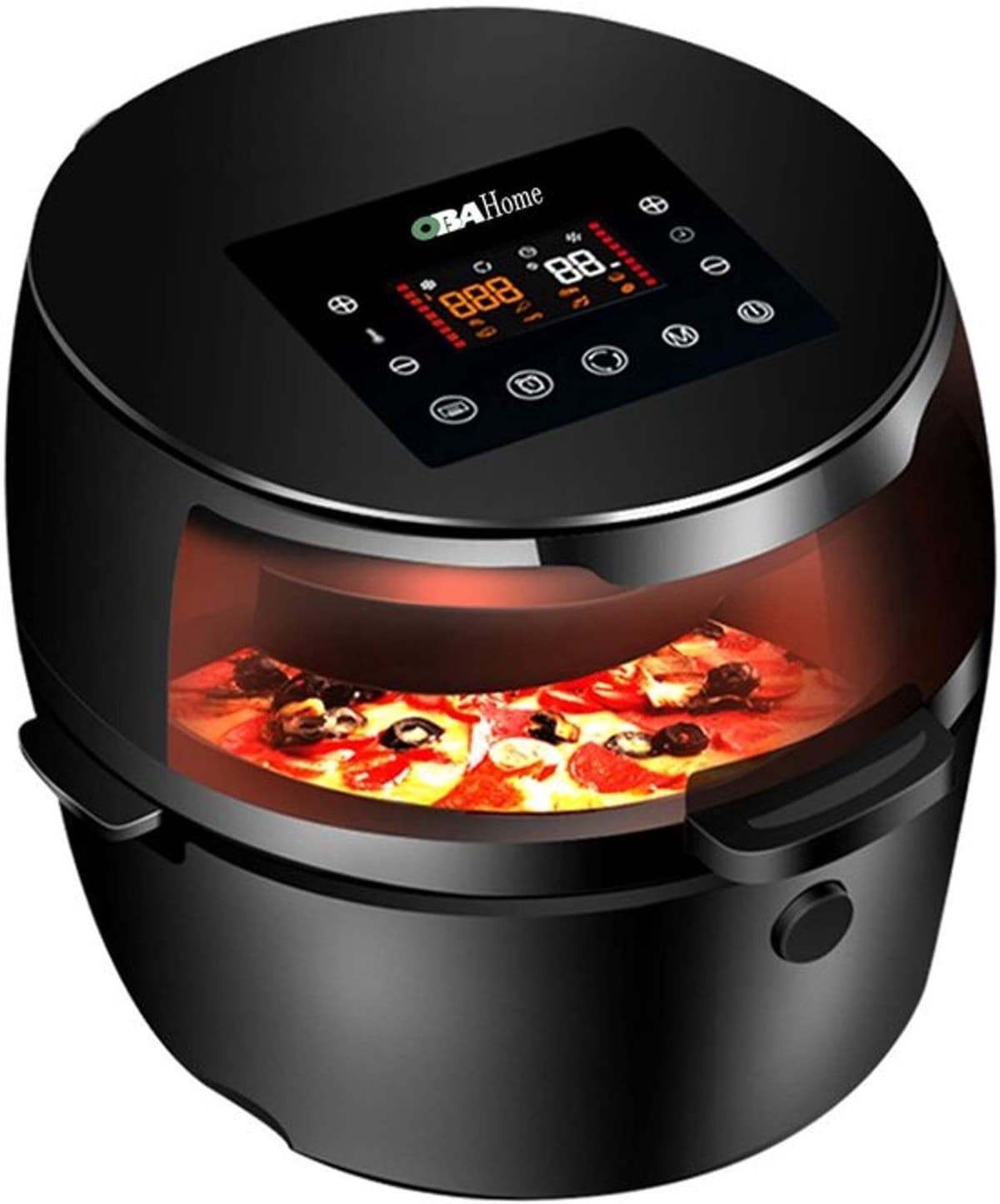 Airfritteuse, 8 liter, met draaisysteem, zonder olie, digitaal led-display, acht modi, touchscreen 1500 W — afbeelding 1