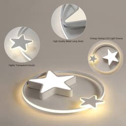 Dimbare Led-plafondlamp voor Kinderkamer met Afstandsbediening en Sterren Motief - 40 cm — thumbnail 3