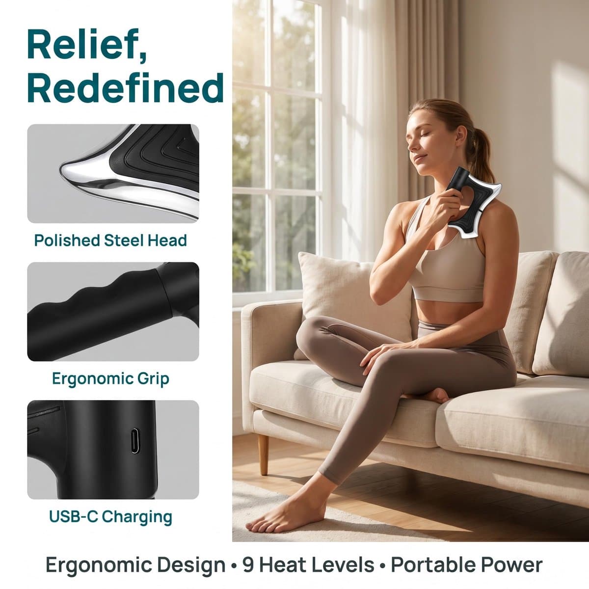 Massagepistool elektrisch - verwarmd - met led-display - voor spierontspanning - ShopVlot — afbeelding 1