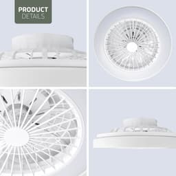 Varin® Smart Ventilator met verlichting - Wit - Tuya Wifi - LED 30W RGBW - Ø 50cm - Super stil - Afstandsbediening smart lamp - Plafondlamp slaapkamer - Plafonniere woonkamer - Plafondlampen - Plafond lamp - Verlichting kinderkamer - Ventilator — thumbnail 4