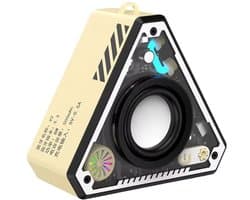 TriBeam RGB Bluetooth Speaker – 360° Surround Sound – Futuristisch Driehoek Design – 5W Speaker – TWS Pairing – Draagbaar – Beige