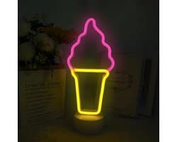 IJs LED verlicht bord - Batterijgevoede USB/neon nachtlamp wanddecoratie, verjaardagscadeau, feest, kinderkamerdecoratie