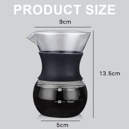 longziming -Handmatige Pour Over Koffiemaker 200 ml – Glazen Koffiekaraf met Fijn RVS Filter, Compacte Koffiebereider voor Thuis, Kantoor of Reizen — thumbnail 2