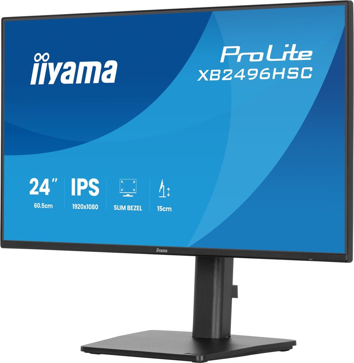 iiyama ProLite XB2496HSC-B1 - 24 inch - Full HD - IPS - USB-Hub (2x) - Verstelbaar - USB-C (65 watt) — afbeelding 1