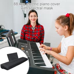 Piano stofkap - Keyboard Beschermhoes - Keyboard met 88 toetsen tot 134 cm Breed - inclusief bladmuziek standaard hoes - stofhoes voor pianoklavier - met bladmuziekstandaardhoes - pianohoes met 88 toetsen - zwart - 134*44*19 cm — thumbnail 5