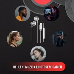 TUNIQ Bedrade Oortjes USB-C - Aluminium Oordopjes met Microfoon - Diepe Bas, Comfortabele Pasvorm en Volumeregeling - Geschikt voor iPhone 17, Samsung, Xiaomi, OnePlus en meer — thumbnail 3