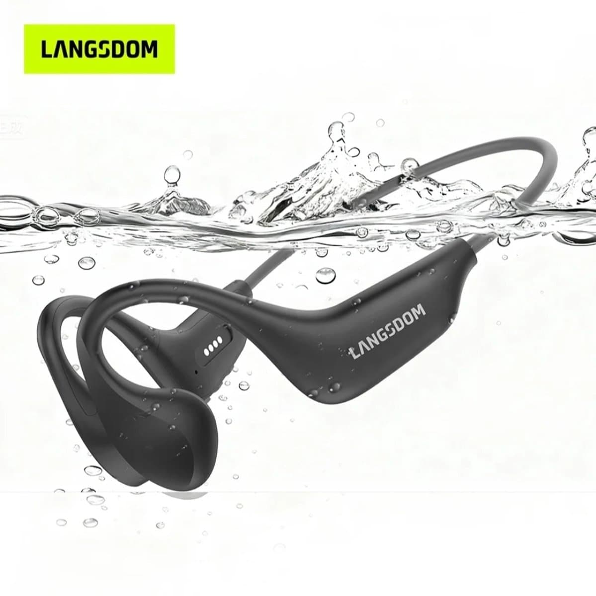 Langsdom-Sporthoofdtelefoon– IP68 waterdicht–Geschikt voor zwemmen-hardlopen — afbeelding 1