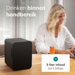 Mini koelkast 5L - Skincare & make-up fridge - Eten & drinken - Organizer - 12V & 230V - Koel & warm - Auto koelkast - Compact - Zwart — thumbnail 3