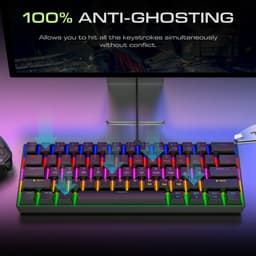 TMICE CX23 – 60% Mechanical Keyboard – Blue Switch – RGB Backlight – Wit Mechanisch Gaming Toetsenbord – Compact Wired Type-C – 61 Keys – Anti-Ghosting – Ergonomic Design — thumbnail 2