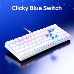 TMICE CX23 – 60% Mechanical Keyboard – Blue Switch – RGB Backlight – Wit Mechanisch Gaming Toetsenbord – Compact Wired Type-C – 61 Keys – Anti-Ghosting – Ergonomic Design — thumbnail 3