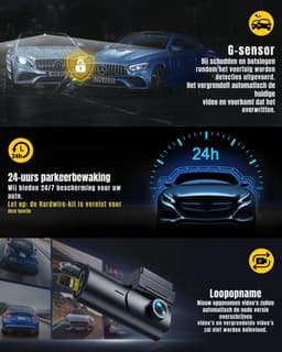 AMA® Dashcam Voor en Achter - Dashcam - Parkeermonitor - Nachtzicht - App-bediening — thumbnail 2
