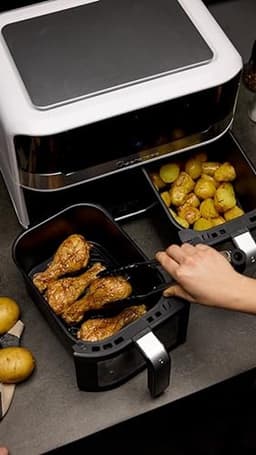 Digitale Dubbele Airfryer - 9 Liter - Tijd- en Temperatuurcontrole - Smartphone Bediening — thumbnail 2