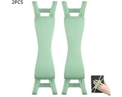 2 stuks - Comfortabele handriem - Siliconen handriem houder - Geschikt voor Kindle, e-reader en tablets - groen - 19×4×2,5 cm