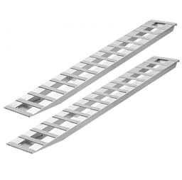Aanhangwagen Oprijrampen/Oprijplaten - Set van 2 - Afmeting 240 x 38 cm - Totaal Draagvermogen 2721,6 kg - Aluminiumlegering - Voor ATV, Grasmaaier, Motorfiets, Tractor - Zilver — thumbnail 3