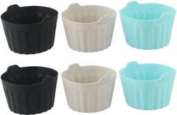 Bakvormen - 6 Stuks - Ovenschaal - Airfryer Accessoires - Siliconen - Bakje - Non-Stick - 8*8*5cm - Zwart + Grijs + Blauw — thumbnail 1
