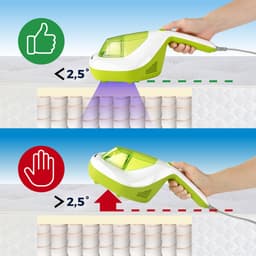 CLEANmaxx Anti-mijt-handstofzuiger snoerloos | kruimelzuiger draadloos | Matrasreiniger met UV-C-licht | Vernietigt 99,9% van alle mijten | Inclusief HEPA-filter en 250 ml stofreservoir | Ideaal voor allergiepatiënten [Limegreen] — thumbnail 3