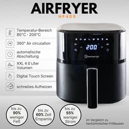 Airfryer XL 4.0L met Touchscreen - 8 Programma's - 1500W - Gezond Frituren & Energiebesparend — thumbnail 6