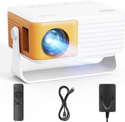 Mini Beamer - Projector - Full HD Ondersteuning - Draagbaar - Thuisbioscoop & Outdoor - HDMI & USB - Compatibel met Smartphone, PS5 & Fire Stick - Wit — thumbnail 1