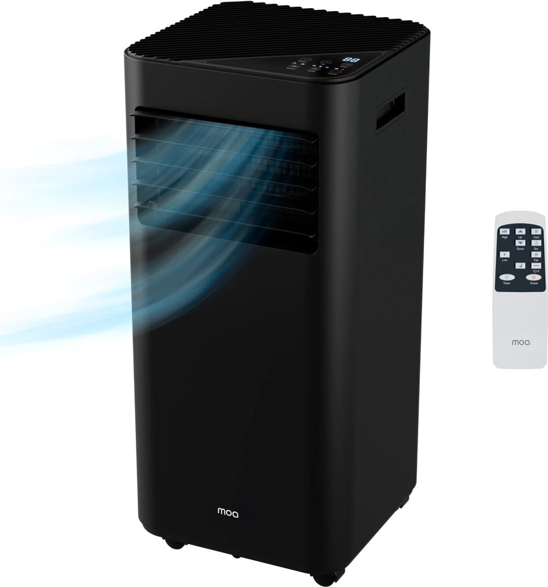 MOA Mobiele Airco - 9.000 BTU - 3-in-1 - Met Afstandbediening - Tot 30m² - Airconditioner met Ontvochtigingsfunctie - Raamafdichtingskit - Zwart — afbeelding 1