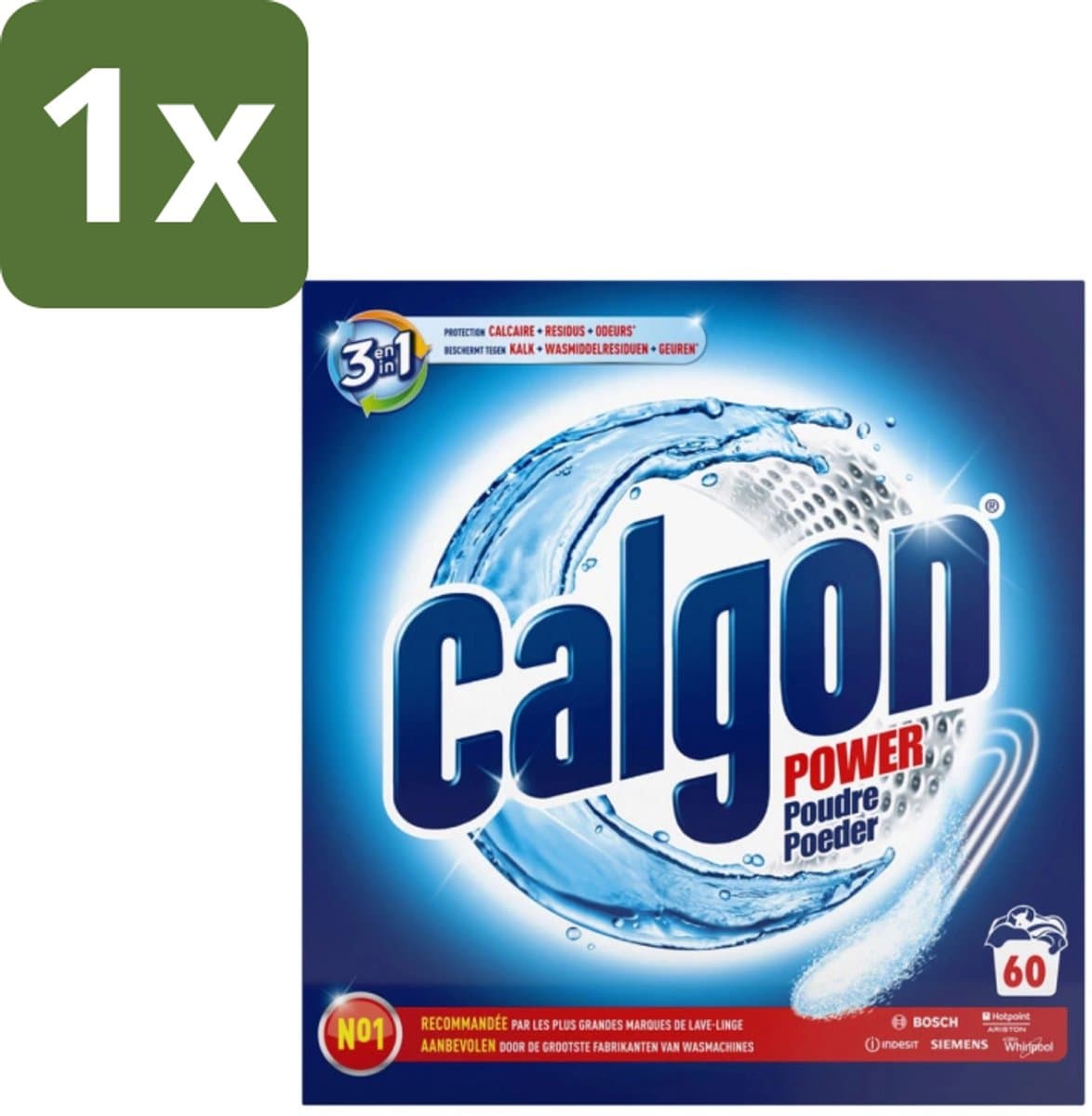 Calgon – Wasmachinereiniger Poeder – 3-in-1 Power Anti-Kalk – 60 doseringen - 1 stuk — afbeelding 1