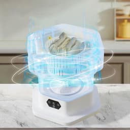 Draagbare wasmachines, draagbare wasmachines en drogers, kleine opvouwbare wasgoed voor reizen, grote opvouwbare mini-wasmachine voor appartementen, slaapzalen, campings, campers - grijs — thumbnail 3