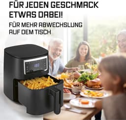 GOURMETmaxx 4L Airfryer heteluchtfriteuse met touchscreen 9 functies 8 programma’s – minibakoven, bijna zonder olie braden, spijltjes geschikt voor afwas — thumbnail 8