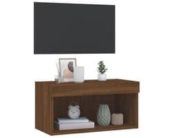 TV-meubel met LED-verlichting - 60x30x30 cm - Bruin Eiken