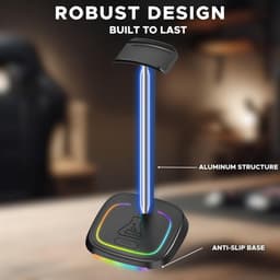 RGB Headset Houder met LED Verlichting - Koptelefoon Standaard met Kleurkeuze voor Gaming Bureau — thumbnail 3