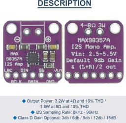 Mono I2S Klasse D Audio Versterker Module Interface met Dupont Kabel — thumbnail 5
