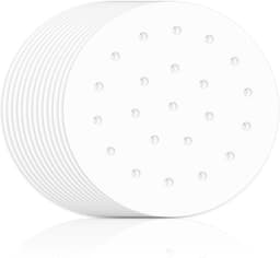 100 Stuks Rond Stoommandpapier Bamboe 20 cm - Antiaanbak Vellen voor Stoompan en Airfryer — thumbnail 7
