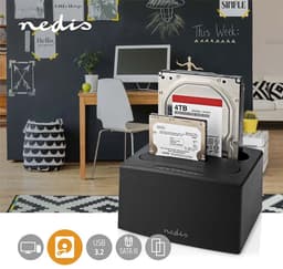 Nedis Docking Station voor Harde Schijf - USB 3.2 Gen1 - USB Type-A - 2 Schijven - 2.5 / 3.5 " - Kaartlezer - Docking - Desktop — thumbnail 5