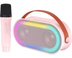 Mini Bluetooth karaokemachine, karaokespeaker met draadloze microfoon, kleurrijke lichteffecten, geschikt voor volwassenen en kinderen, een must-have voor familiebijeenkomsten.