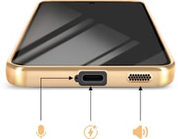 Avizar Hoes Geschikt voor Samsung Galaxy S25 FE MagSafe Zacht Schokbestendig met Chromen Rand, Goud — thumbnail 6