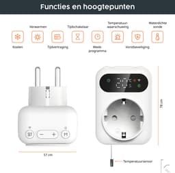 Könighaus Smart LED Thermostaat Stopcontact met Wifi & Temperatuursensor — thumbnail 2
