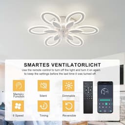 Stijlvolle Plafondventilator met Verlichting en Afstandsbediening - Dimbaar en Omkeerbaar voor Elke Ruimte — thumbnail 2