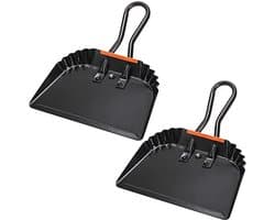 Set van 2 zwarte metalen stofpannen van 30 cm - ideale handstofzuiger voor binnen en buiten