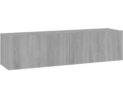 Moderne hangkast voor televisie - Wandrek van Spaanplaat in Sonoma-grijs - 120 x 30 x 30 cm