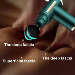 massage gun- massage apparaat- massagegun- Deep Tissue Massage Gun - Draagbare elektrische spiermassager - Massager met hoge intensiteit - Pijnverlichting - Wordt geleverd met 4 accessoires - Ondersteunt LCD-scherm en meerdere instellingen (grijs) — thumbnail 4