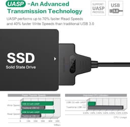 SATA naar USB 3.0 Adapter voor 2.5 inch SSD/HDD - Externe Converter en Kabel — thumbnail 2