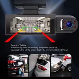 Premium Dashcam Voor En Achter – 1080P Autorijrecorder – 360° Rotatielens – Nachtzicht – Bewegingsdetectie – Achteruitrijmonitor – Lusopname – 3,16 Inch HD-Scherm – Inclusief Binnencamera En Autolader — thumbnail 4