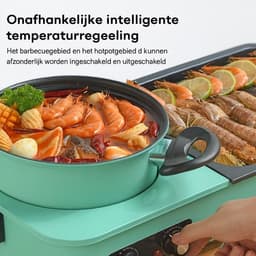 Carinova- 3-in-1 elektrische grills - hot pot - rookloze barbecue -multi-fornuismachine-elektrische antiaanbakpan -220V EU-stekker-elektrische schotel — thumbnail 5